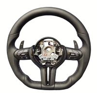 Volant en cuir personnalisé avec chauffage et vibration, forme en D, fond plat, pour BMW F20 F22 F30 F32 F10 F12 F07 F01M3 M5 M6 X1 X3 X5