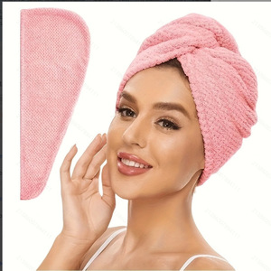 Hair <b>Towel</b> <b>Wrap</b> Dryer Cap-Eco-Friendly Coral Fleece Quick-Drying Ultra-Absorbent Gently Cares for Frizzy/Damaged Hair for Women - Product Image 6