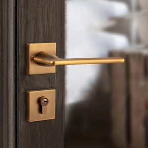 Manillas de <span class=keywords><strong>Puerta</strong></span> Interiores para Hotel, Estilo Natural Moderno Americano, de Lujo, con Cerradura Rosette, Aleación de Zinc, B9-2001, Negro - Product Image 5