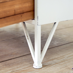 Mueble de Estilo Nórdico para Sala de Estar, Decoración Rústica, Color Blanco, Hierro, Metal, Madera, Arqueado, Retro, Vitrina de Almacenamiento con Puertas de Vidrio - Product Image 6