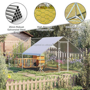 10x13FT Large Walk-in Metal Galvanized Hen Duck Chicken Coop House <strong>for</strong> Outdoor Backyard Farm - Product Image 3