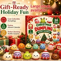 Calendrier de l'Avent Squishy Noël 2026, Boîte Mystère de Jouets à Presser Surprise pour Compte à Rebours de 24 Jours, Cadeau de Noël pour Enfants