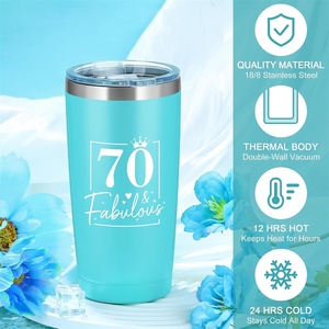 LQ260649 Regalos de 70 Cumpleaños para Mujeres, Ideas Geniales para Años 1956, Cestas de Decoración Divertidas para Cumpleaños de Mujer, Mamá, con Vaso y Bolsa - Product Image 2