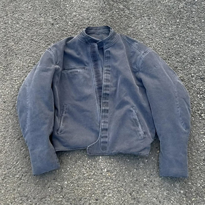 Canard enduit personnalisé toile imperméable à capuche détresse col montant unisexe travail camionneur blouson de bombardier - Product Image 1