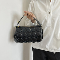 Sac Boston tendance à pois 3D pour femme, sac à bandoulière unique à texture bulle avec longue sangle, joli sac à main en cuir PU
