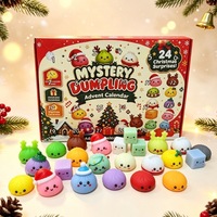 Новогодний секретный календарь-сюрприз Fidget Squishy: игрушка-антистресс в виде пельменя, коробка-сюрприз