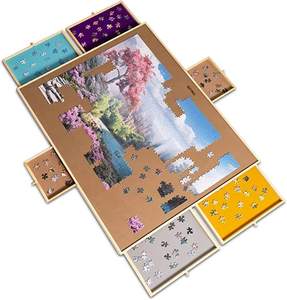 Puzzle di legno Puzzle mobili da tavolo con quattro cassetti per bambini di smistamento artigianato legno scatole di legno cartelli da parete - Product Image 6