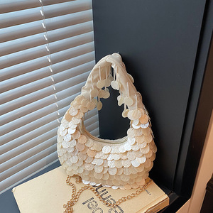 Custom Layered Shell Beaded Party Design Glamorous <b>Sparkly</b> Party <b>Mini</b> Hobo Prom Bag Glam Night Out Wedding Essential Purse - Product Image 3