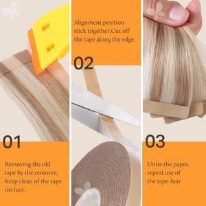 Rouleau de ruban adhésif de remplacement pour extensions de cheveux avec <span class=keywords><strong>colle</strong></span>, adhésif double face durable, forte tenue, sans résidus - Product Image 5