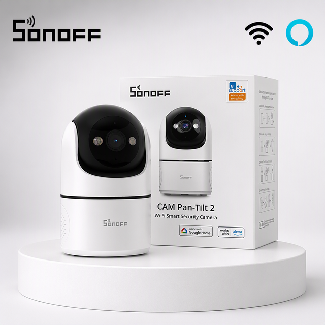 SONOFF CAM PT2 Smart Home Security Camera Smart Night Vision 360 Panoramic View Remote HD Monitoring with Real-Time Interaction