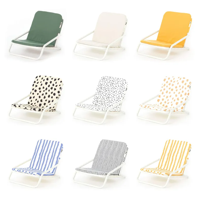 사용자 정의 로고 캔버스 쉬운 휴대용 경량 야외 금속 접는 알루미늄 비치 의자