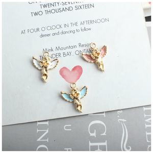 Amuletos de esmalte de Ángel de 16x19mm, colgante, pendientes bonitos, apto para pulsera artesanal, joyería, accesorios para regalos - Product Image 2