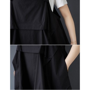 2026 New Women Summer Olive Loose <strong>Pinafore</strong> Dress Asymmetric Draped Skirt Adjustable Strap Button Bib Front Overalls - Product Image 6