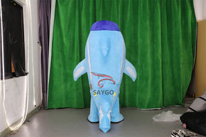Costume de mascotte de <span class=keywords><strong>dauphin</strong></span> d'anime de mer pour adultes 2m 2.6m Costume de mascotte de pingouin de <span class=keywords><strong>dauphin</strong></span> bleu gonflable vêtements pour annoncer - Product Image 4