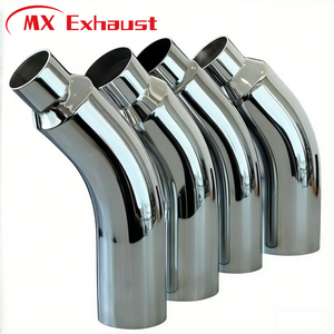 Precio al por mayor: Tubo de <span class=keywords><strong>escape</strong></span> cromado aprobado para el mercado estadounidense, codo de <span class=keywords><strong>escape</strong></span> de 4 y 5 pulgadas, puntas de <span class=keywords><strong>escape</strong></span> 47 y 58 - Product Image 1