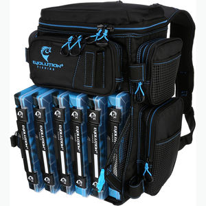 Sac à dos de pêche gratuit pour hommes avec 4 boîtes à accessoires, 2 porte-cannes, housse de pluie, grand équipement de pêche - Product Image 5