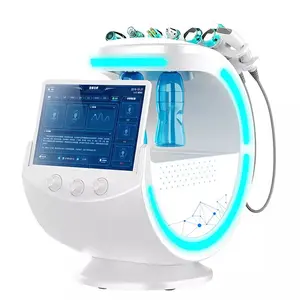 Hydra-máquina analizadora de piel facial 7 en 1, equipo de salón de belleza de dermoabrasión facial inteligente, azul hielo