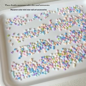 200 pièces/sac <span class=keywords><strong>Mini</strong></span> étoiles en résine couleur <span class=keywords><strong>macaron</strong></span>, étoiles à cinq branches stéréo, accessoires pour nail art, coques de téléphone DIY et protections pour appareils mobiles - Product Image 1