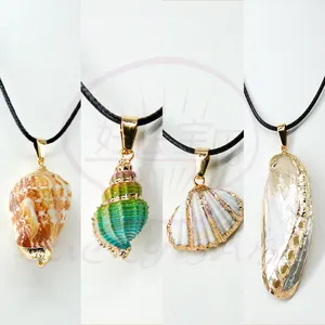 Lovely Sea Shell Pendant Necklace Stainless Steel Chain Necklace For Women Girl Trendy Jewelry Gift