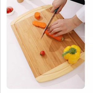 Tabla de cortar de bambú rectangular multifuncional para cocina, tabla de cortar para verduras, frutas y pizzas - Product Image 1