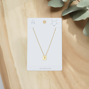 Angelina Pendant Necklace Gold Plated <b>Box</b> Chain <b>Letter</b> R Minimalist Unisex Everyday Wearing - Product Image 4