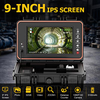 Cámara de Inspección de Tuberías y Alcantarillado con Pantalla IPS de 9 Pulgadas, Endoscopio Industrial, Cámara HD 1080P, IP68, Contador de Distancia, 30M de Video
