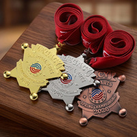 Médailles sportives personnalisées en alliage de zinc plaqué or, argent, cuivre, avec logo émaillé, lettre 3D, médaille de course