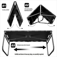 Table pliante extensible portable de conception contemporaine pour cuisine extérieure, camping, pique-nique, plage, résistante à la chaleur, légère