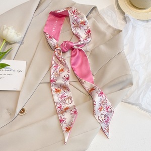 Nouveau Style haut de gamme rose soie carré écharpe polyvalent Polyester cheveux accessoires bandeaux attachant cheveux reliures Hairwrap sacs - Product Image 4