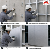 Alumtimes Bandes décoratives perforées en aluminium Panneaux de façade en treillis métallique Design moderne Revêtement mural extérieur pour bâtiments