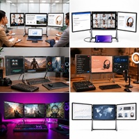 Moniteur portable 18,5 pouces, alternative compacte aux trois écrans pliables de 16 pouces, 480 cd/m², lisible en plein soleil, extension d'écran pour ordinateur portable