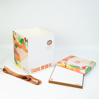 Boîte à gâteau pliable de qualité alimentaire avec impression personnalisée et poignée pour boulangerie, desserts à emporter et coffrets cadeaux pour célébrations