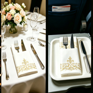 Serviettes en <span class=keywords><strong>papier</strong></span> Airlaid de luxe imprimées à chaud dorées, effet lin, jetables, pour mariage, fête, dîner, serviettes de table pour invités - Product Image 4
