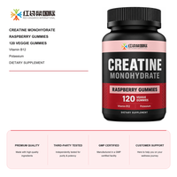 Gummies de créatine monohydrate personnalisées OEM/ODM sous marque privée – Saveur framboise, avec documentation de qualité et support de conformité