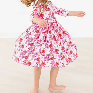Abito Estivo Personalizzato in Bambù <span class=keywords><strong>per</strong></span> Bambine, Vendita di Fabbrica, Vestiti da Damigella con Volant <span class=keywords><strong>per</strong></span> Matrimoni - Product Image 1
