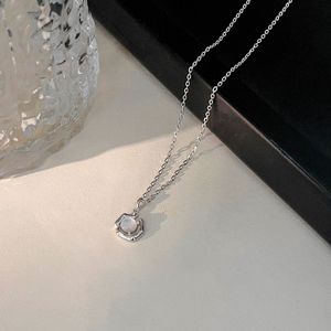 Collar de Plata de Ley S925 con Piedra Lunar y Engaste de Bisel para Uso Diario - Product Image 3