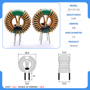 Gemeenschappelijke Modus Mangaan Zink Kern 600uh 1mh 4,7 Mh 25mh Horizontale Power Toroid Inductor Magnetische Ring Emi Power Choke/Filter - Product Image 2