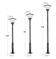 Haute Lumen AC hybride connecté au réseau lumière solaire LED borne lampe de cour IP65 avec poteau pour paysage de rue extérieur