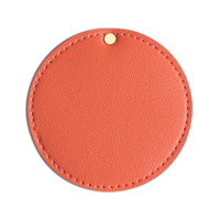 Logo gratuit Mini miroir de maquillage portable Miroir de courtoisie en cuir pliable pour mariages Faveur d'invité ou cadeau souvenir
