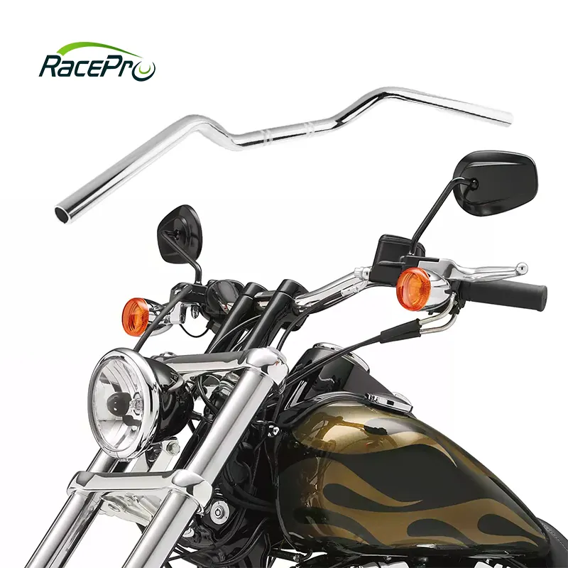 Racepro Motorcycle 1" 25mm Chrome Aluminum Handlebar Hand Handle Bar For Harley Davidson Custom Sportster XL 883 1200 Handlebars