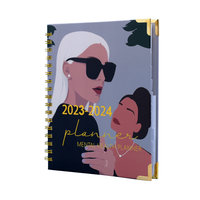 Cahier personnalisé fabricant rose spiral planificateur Journal Agenda quotidien hebdomadaire objectifs couverture rigide fil PP couture selle couture