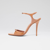 Sandales à talons hauts confortables pour femmes personnalisables, couleur nude, avec boucles à la cheville