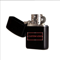 Briquet à essence coupe-vent en alliage de zinc avec logo personnalisable, idéal pour les cadeaux promotionnels (vente en gros)