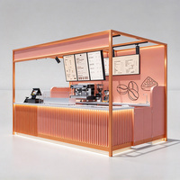 Comptoir de café personnalisé, moderne et élégant, avec éclairage LED, vitrine en verre, présentoir pour café