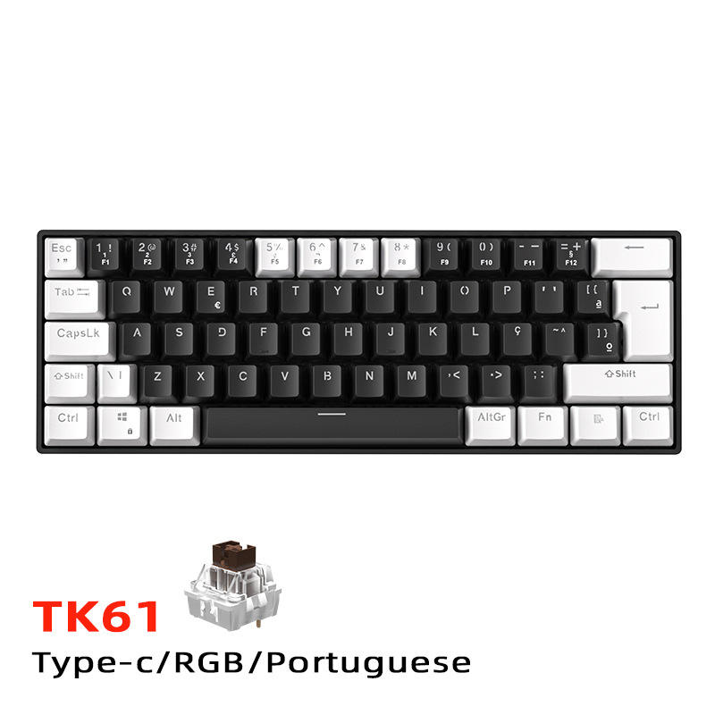 61 คีย์ โปรตุเกส/สีดำและขาว [แบบมีสาย] RGB/แกนชา