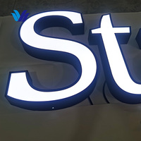 Papan Nama Toko Kustom HONGSEN 3D LED Papan Nama Luar Ruangan Huruf Lampu Iklan Toko Depan LED
