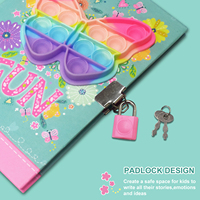 Papillon Filles Verrouillable Journal Cadeau Ensemble 160 Pages Pop Journal avec Serrure et Stylo Journal pour Filles