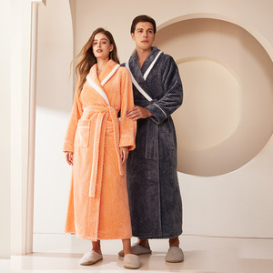<span class=keywords><strong>Peignoir</strong></span> <span class=keywords><strong>Femme</strong></span> Chaud en Flanelle Douce, <span class=keywords><strong>Grande</strong></span> <span class=keywords><strong>Taille</strong></span>, <span class=keywords><strong>Peignoir</strong></span> Long pour Homme et <span class=keywords><strong>Femme</strong></span>, Personnalisable - Product Image 3