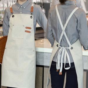 Customization Canvas Work <b>Apron</b> Waterproof Chef <b>Apron</b> for Restaurant <b>Kitchen</b> - Product Image 6
