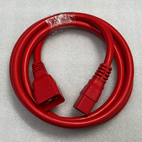 Cordon d'alimentation rouge 12AWG, 20A, 250V, IEC60320-C19 vers IEC60320-C20, SJT, noir, 6 pieds